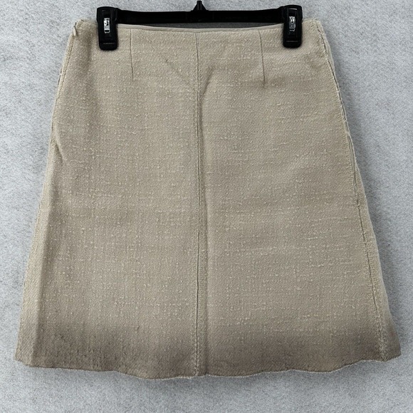 Bottega Veneta Skirt Size 38 (US2) Beige Tan A-Line Pleated Wool Hemp Ombre - Picture 2 of 14